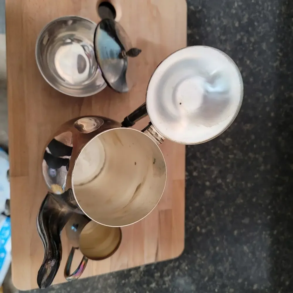 Paul Revere William Rodgers Silver Coffee Server, Sugar Bowl, and Creamer